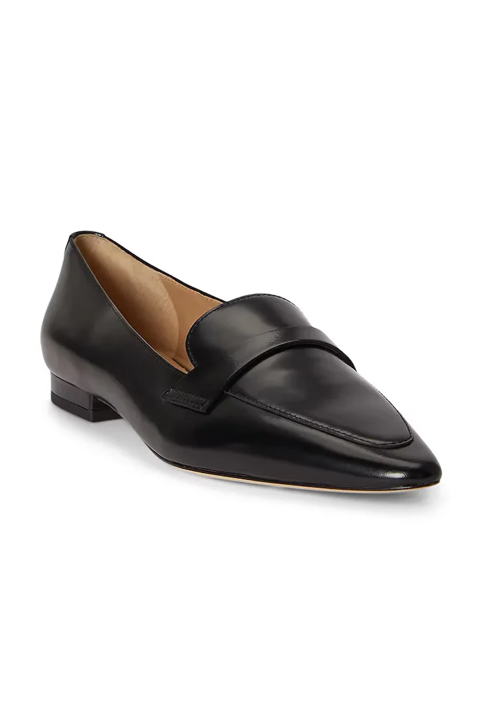Lauren Ralph Lauren мокасини дамски от кожа Audri Loafer черни 802P16900001