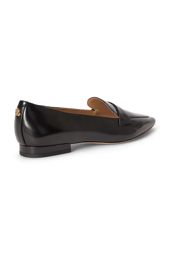 Lauren Ralph Lauren мокасини дамски от кожа Audri Loafer черни 802P16900001