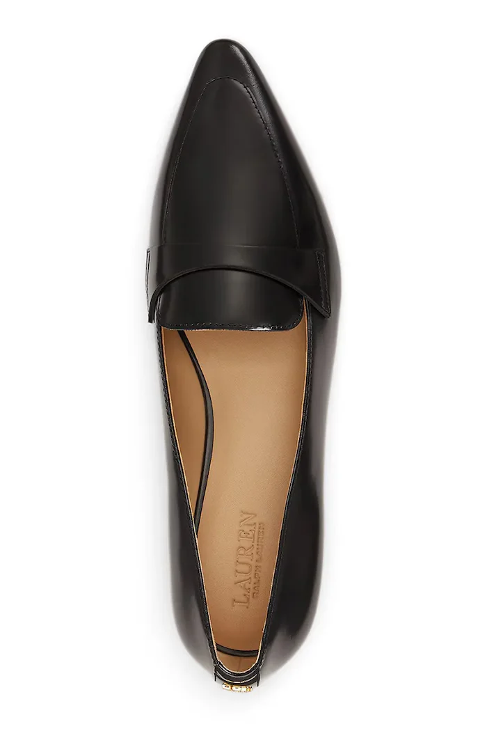 Lauren Ralph Lauren мокасини дамски от кожа Audri Loafer черни 802P16900001
