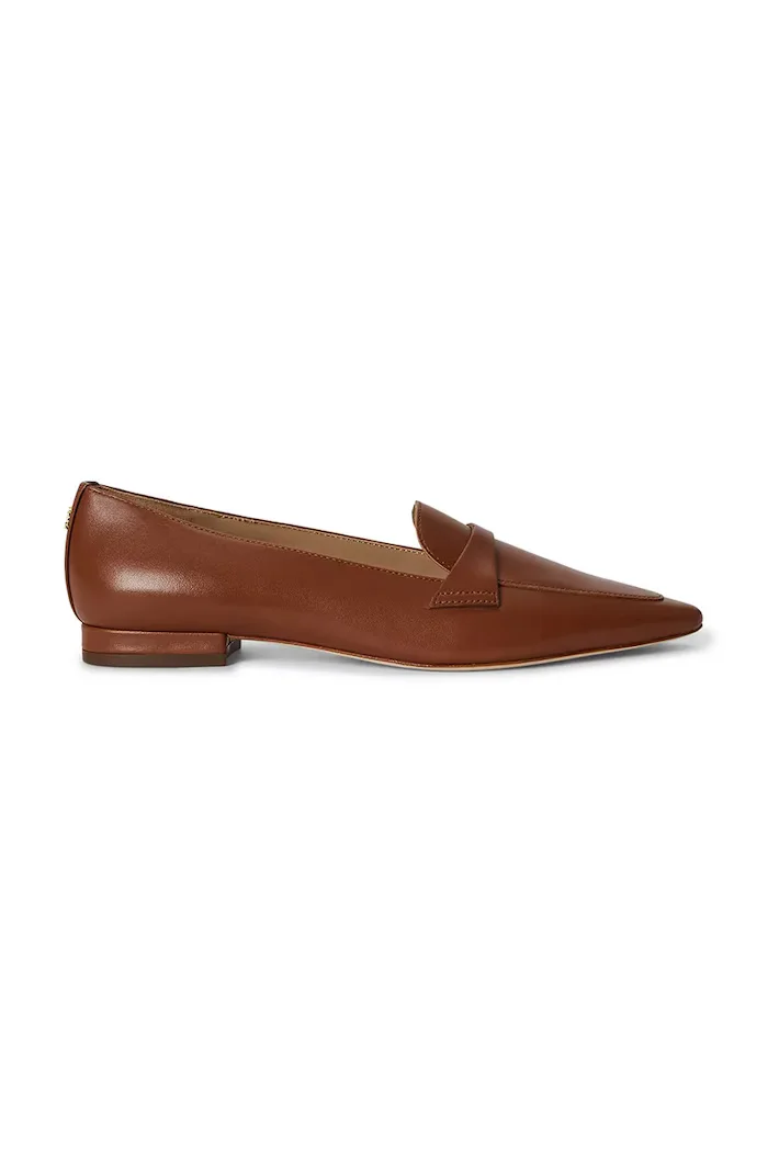 Lauren Ralph Lauren мокасини дамски от кожа Audri Loafer кафяви 802P22361001