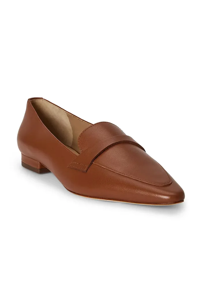 Lauren Ralph Lauren мокасини дамски от кожа Audri Loafer кафяви 802P22361001