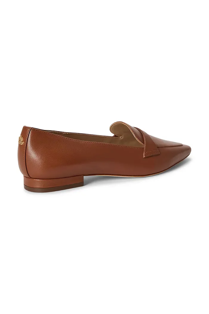 Lauren Ralph Lauren мокасини дамски от кожа Audri Loafer кафяви 802P22361001