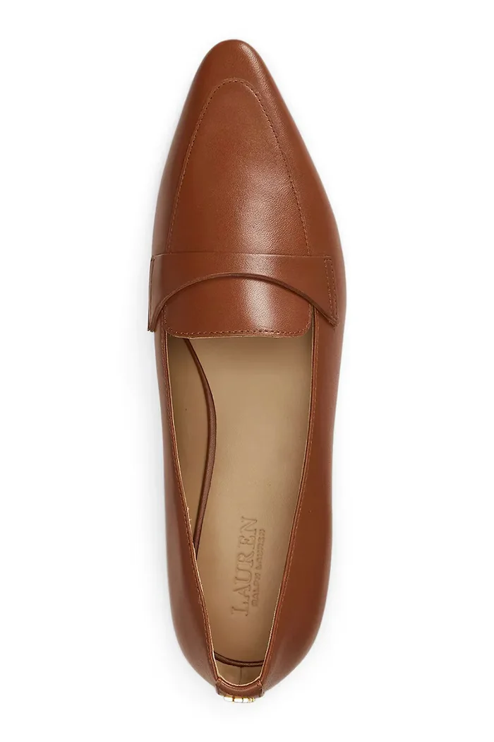 Lauren Ralph Lauren мокасини дамски от кожа Audri Loafer кафяви 802P22361001