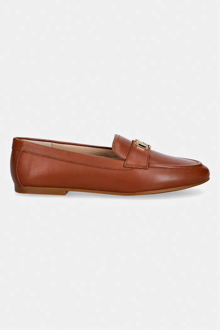 Lauren Ralph Lauren мокасини дамски от кожа Averi III кафяви 802P09041002