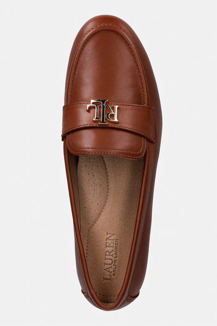 Lauren Ralph Lauren мокасини дамски от кожа Averi III кафяви 802P09041002
