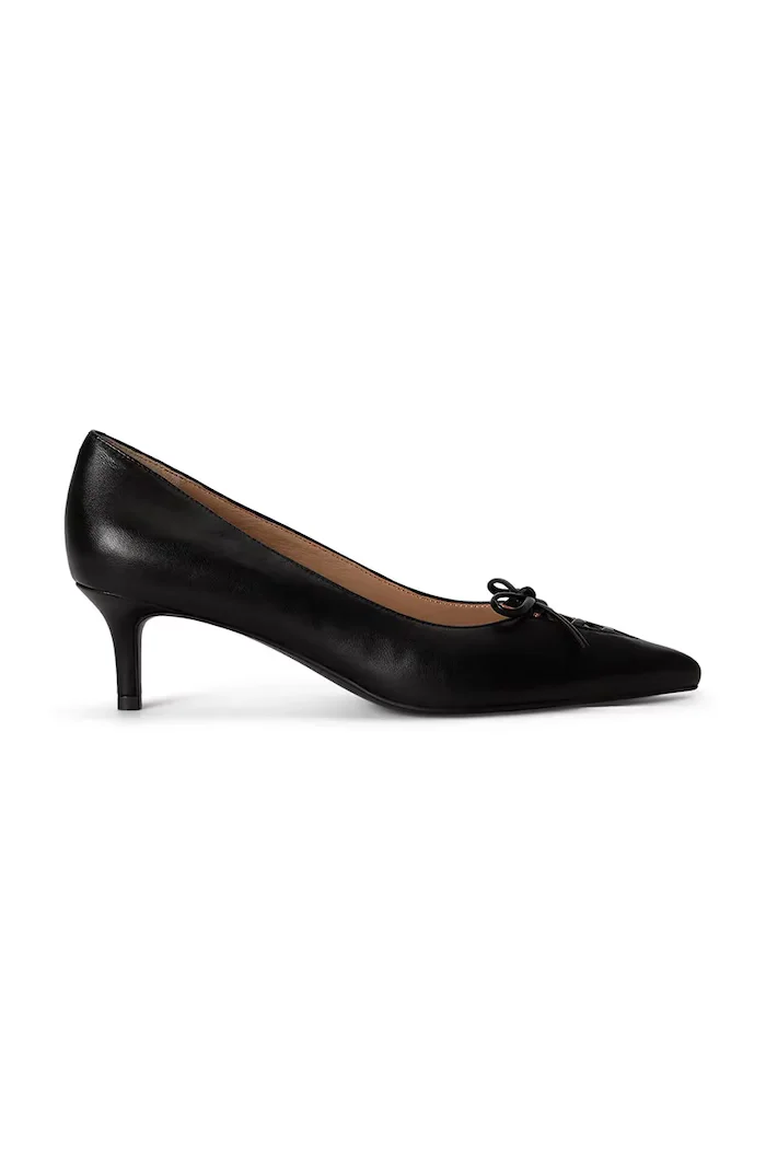 Lauren Ralph Lauren обувки с ток от кожа Adrienne черни 802P06371001