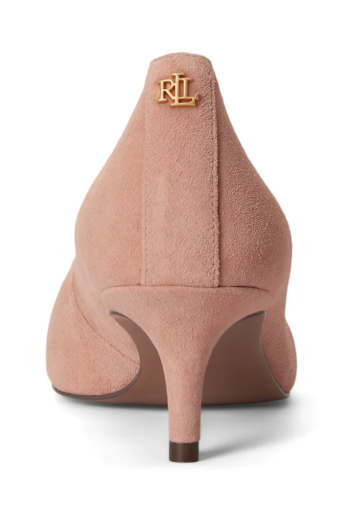Lauren Ralph Lauren обувки с ток от кожа Adrienne розови 802755524012