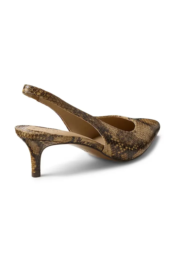 Lauren Ralph Lauren обувки с ток от кожа Lolah II бежови 802P19344001