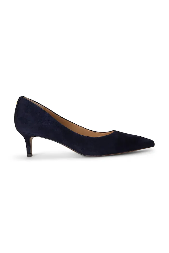 Lauren Ralph Lauren обувки с ток от велур Adrienne тъмносини 802P17691001