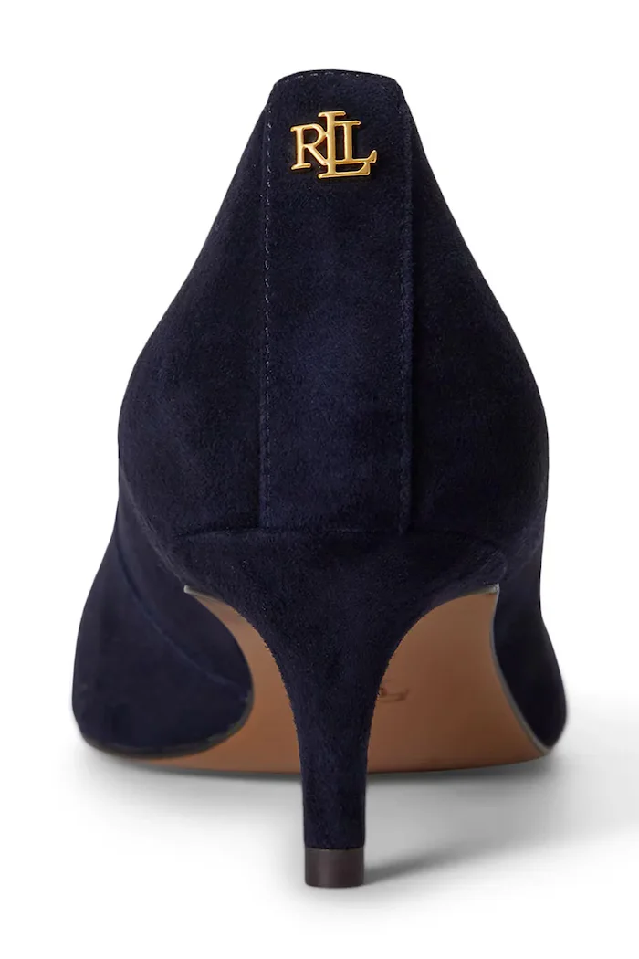 Lauren Ralph Lauren обувки с ток от велур Adrienne тъмносини 802P17691001