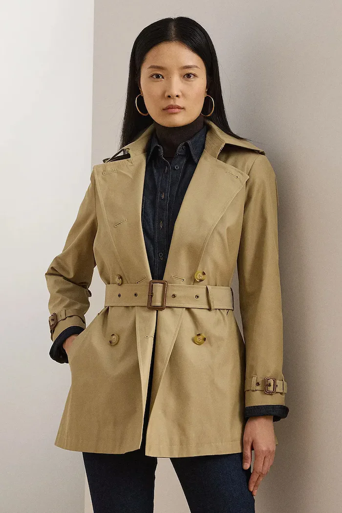 Lauren Ralph Lauren палто дамско с памук бежово 297967126