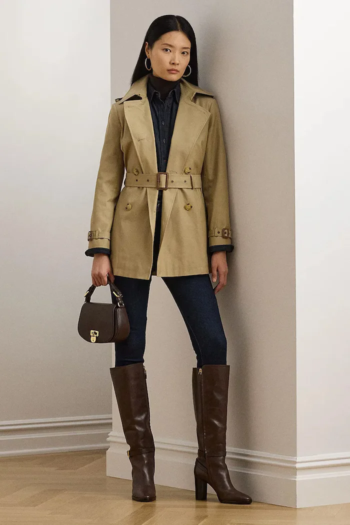 Lauren Ralph Lauren палто дамско с памук бежово 297967126