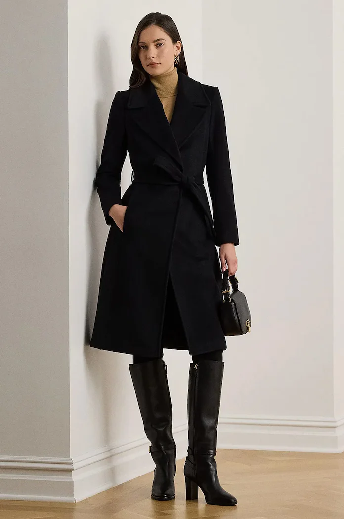 Lauren Ralph Lauren палто с добавена вълна черно 297962169