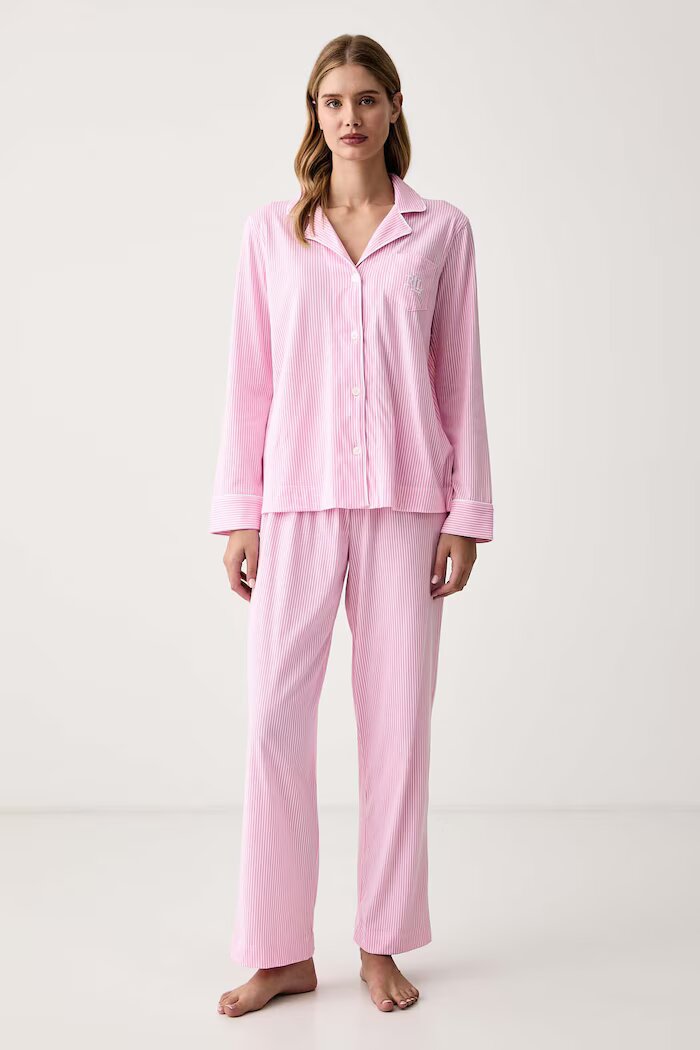 Lauren Ralph Lauren пижама дамска от памук розова I818702