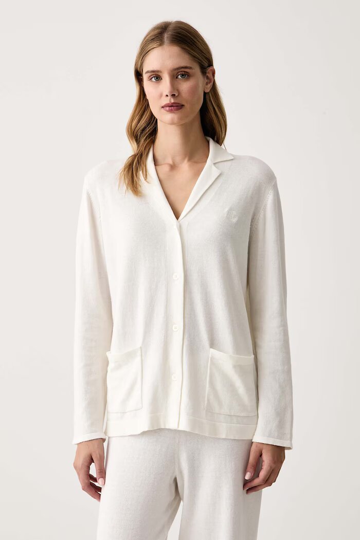 Lauren Ralph Lauren пижама дамска с добавен кашмир бежова ILN92543