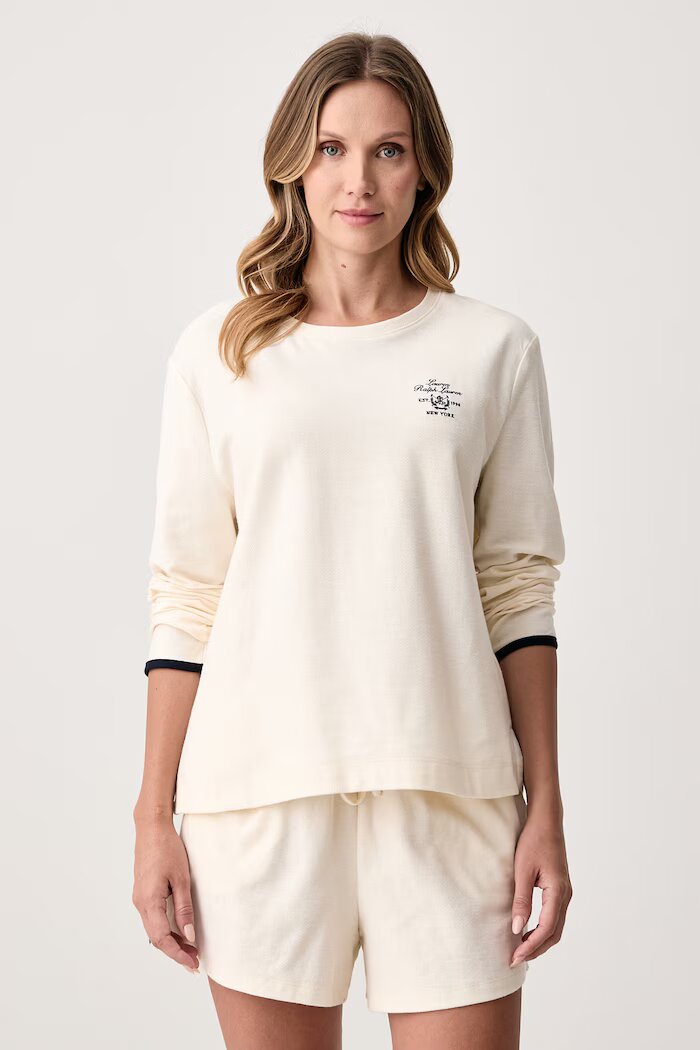Lauren Ralph Lauren пижама от две части дамска от памук бежова ILN12568