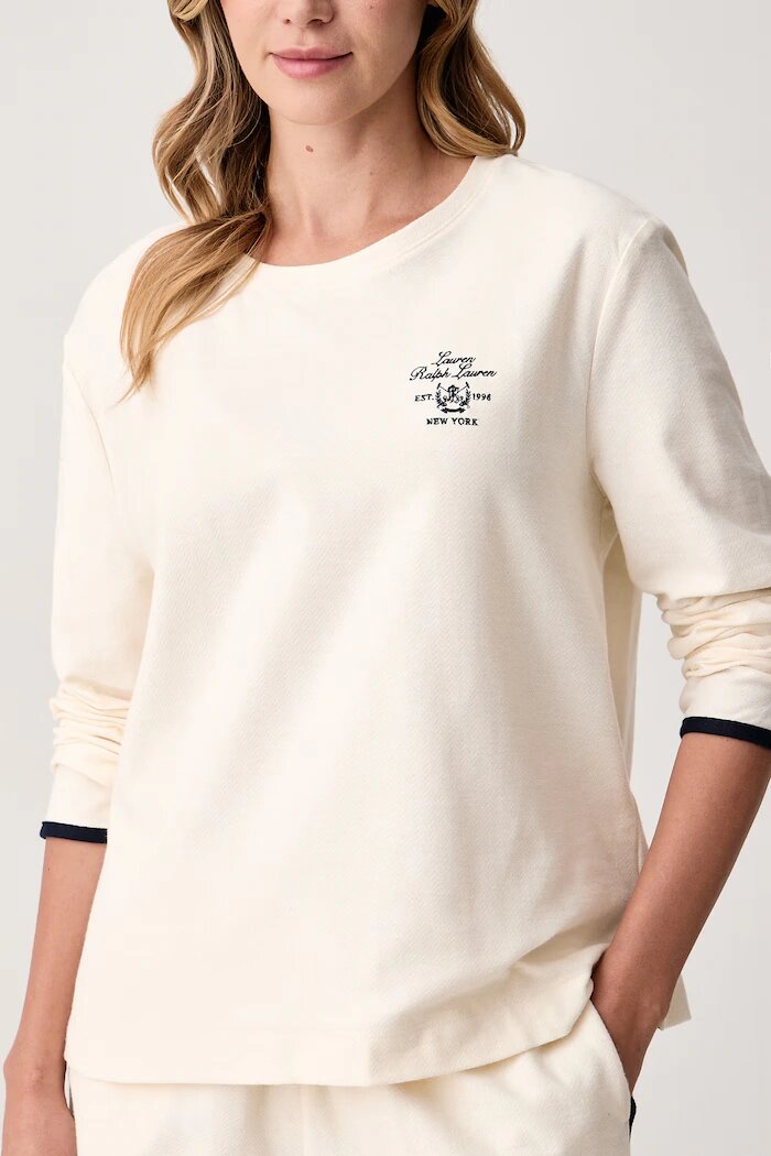 Lauren Ralph Lauren пижама от две части дамска от памук бежова ILN12568