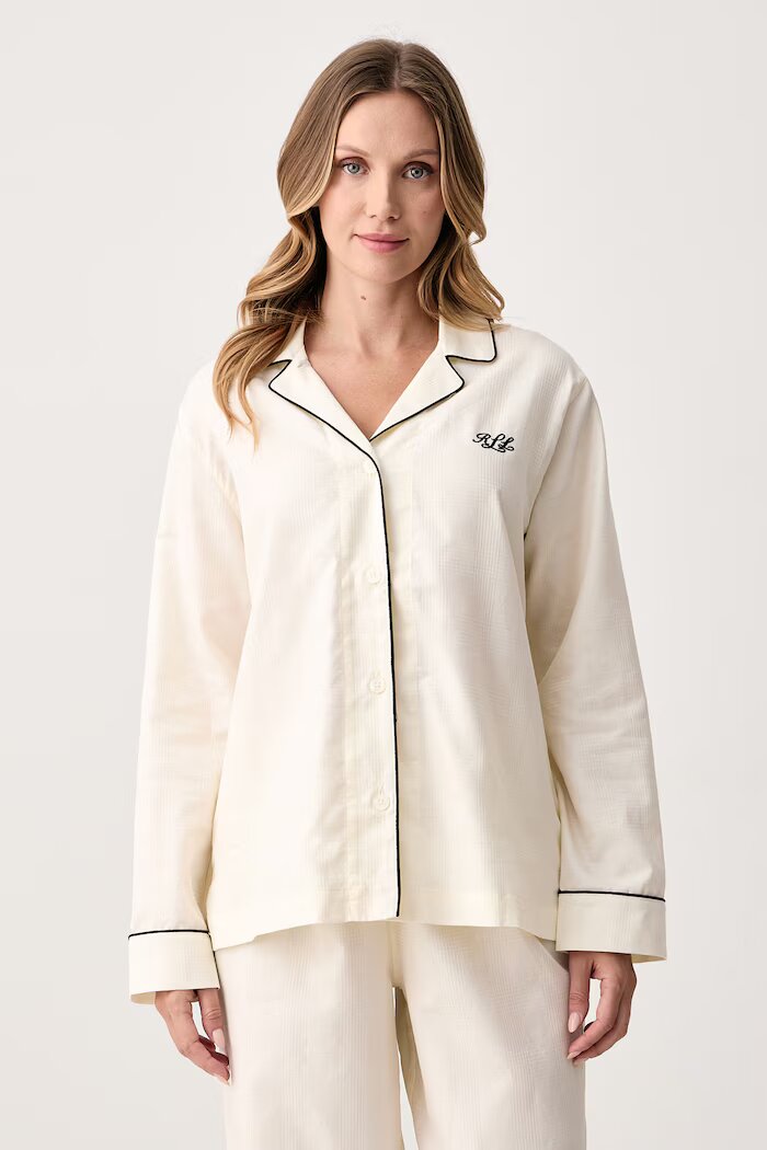 Lauren Ralph Lauren пижама от две части дамска от памук бежова ILN92555