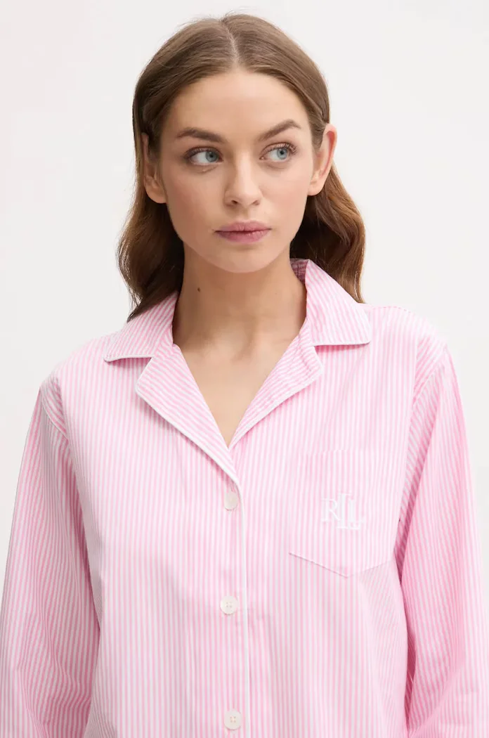Lauren Ralph Lauren пижама от две части дамска от памук розова ILN92315
