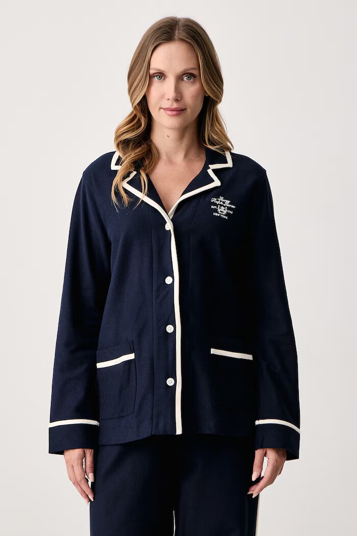 Lauren Ralph Lauren пижама от две части дамска от памук тъмносиня ILN92568