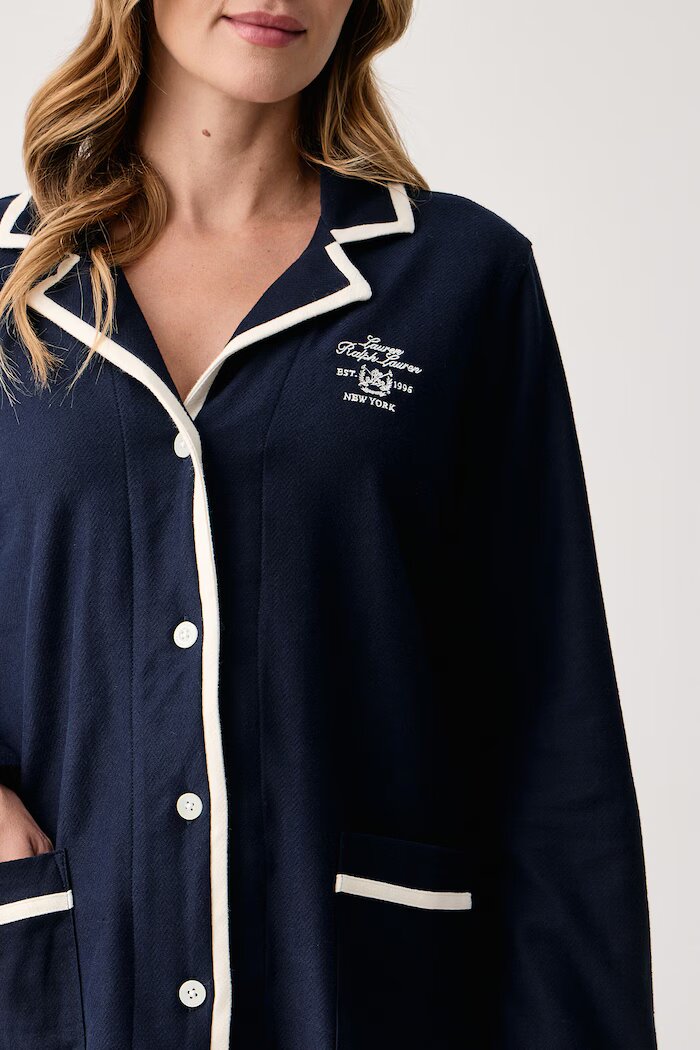 Lauren Ralph Lauren пижама от две части дамска от памук тъмносиня ILN92568