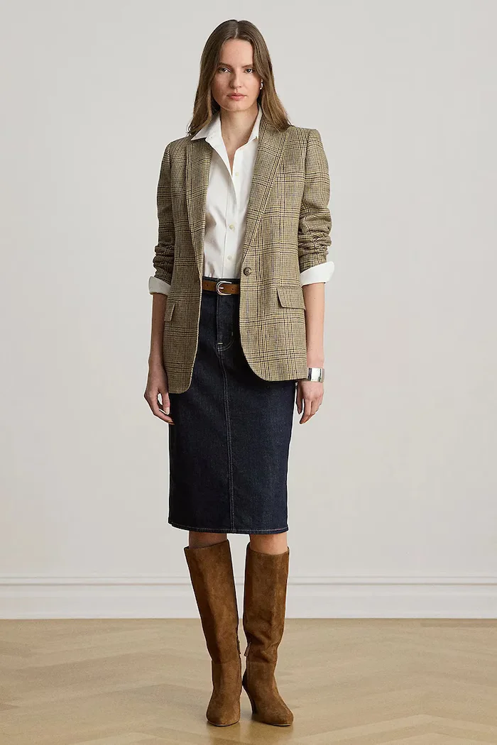 Lauren Ralph Lauren пола тип молив от деним синя 200P14644
