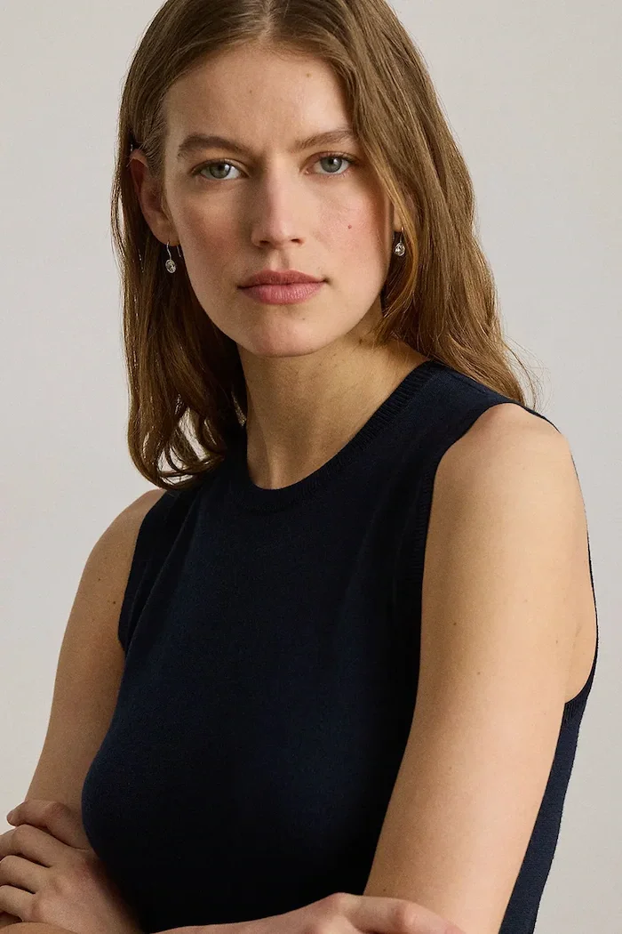Lauren Ralph Lauren поло дамско с добавена коприна тъмносиньо 200P14537