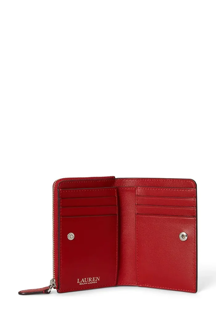 Lauren Ralph Lauren портфейл дамски от кожа червен 432P16735