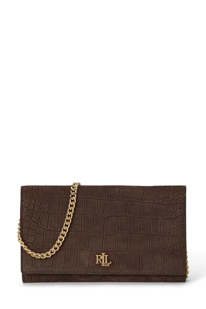 Lauren Ralph Lauren портфейл дамски от кожа кафяв 432P18552