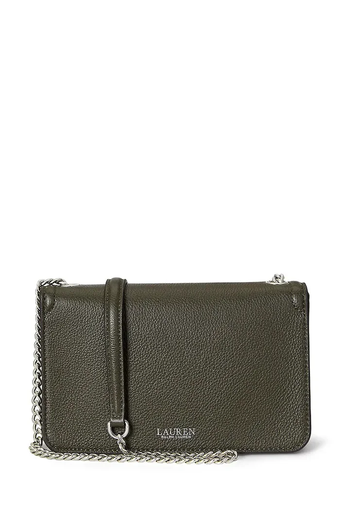 Lauren Ralph Lauren портфейл дамски от кожа зелен 432977374