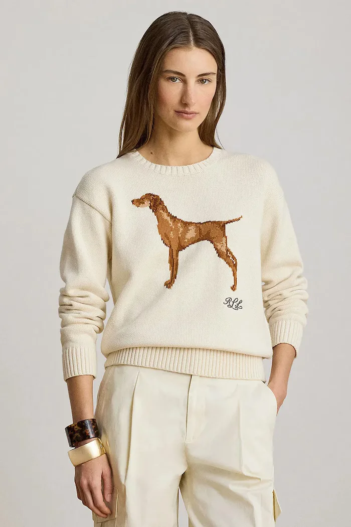Lauren Ralph Lauren пуловер дамски от памук бежов 200P14120