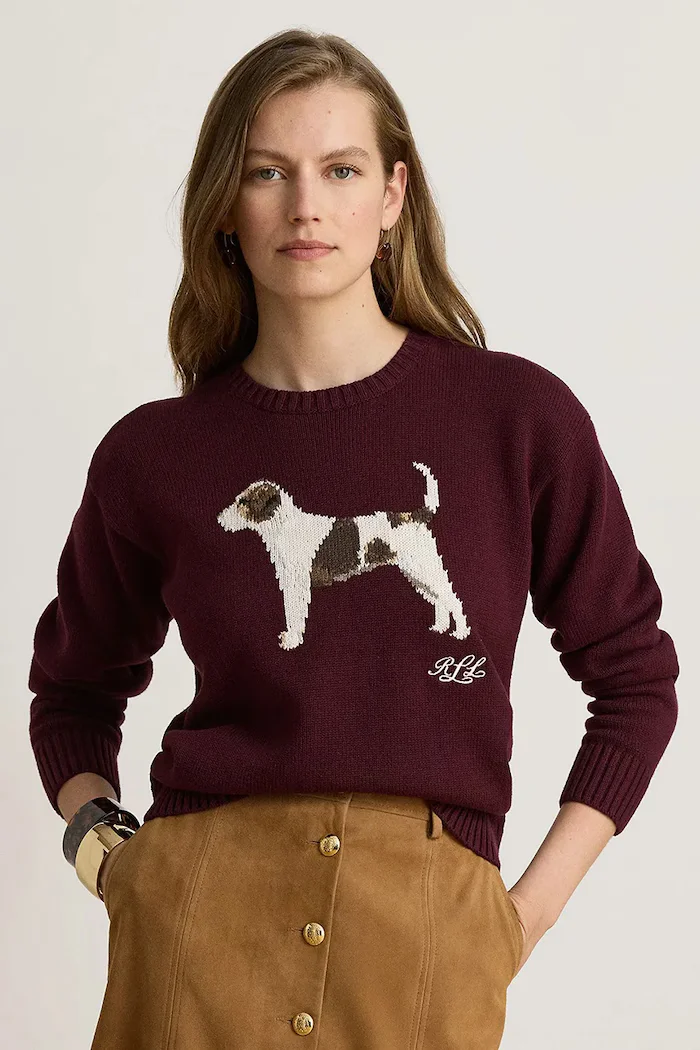 Lauren Ralph Lauren пуловер дамски от памук бордо 200B27844