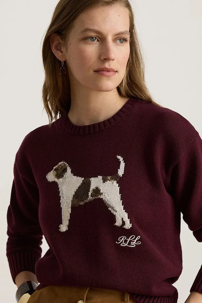 Lauren Ralph Lauren пуловер дамски от памук бордо 200B27844