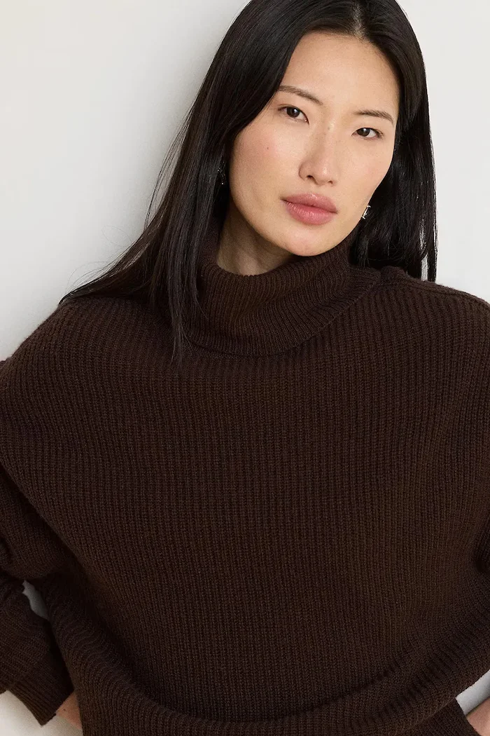 Lauren Ralph Lauren пуловер дамски от вълна кафяв 200B23582
