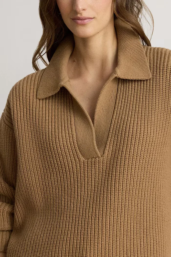 Lauren Ralph Lauren пуловер дамски с вълна кафяв 200979676