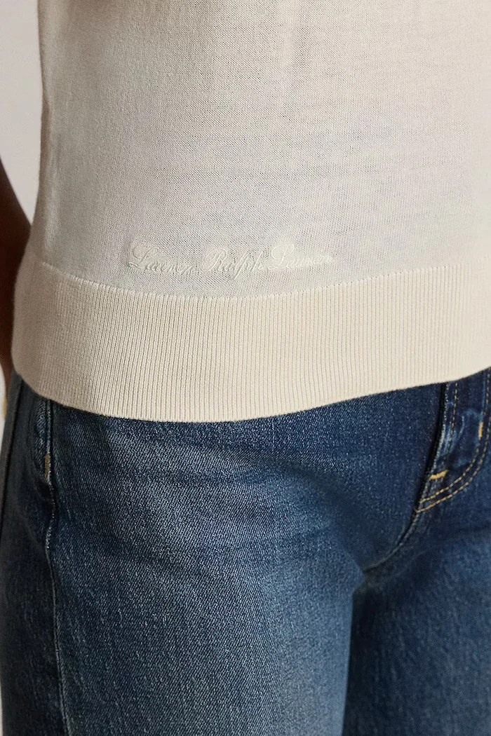 Lauren Ralph Lauren пуловер с къси ръкави дамски с модал бежов 200P14055