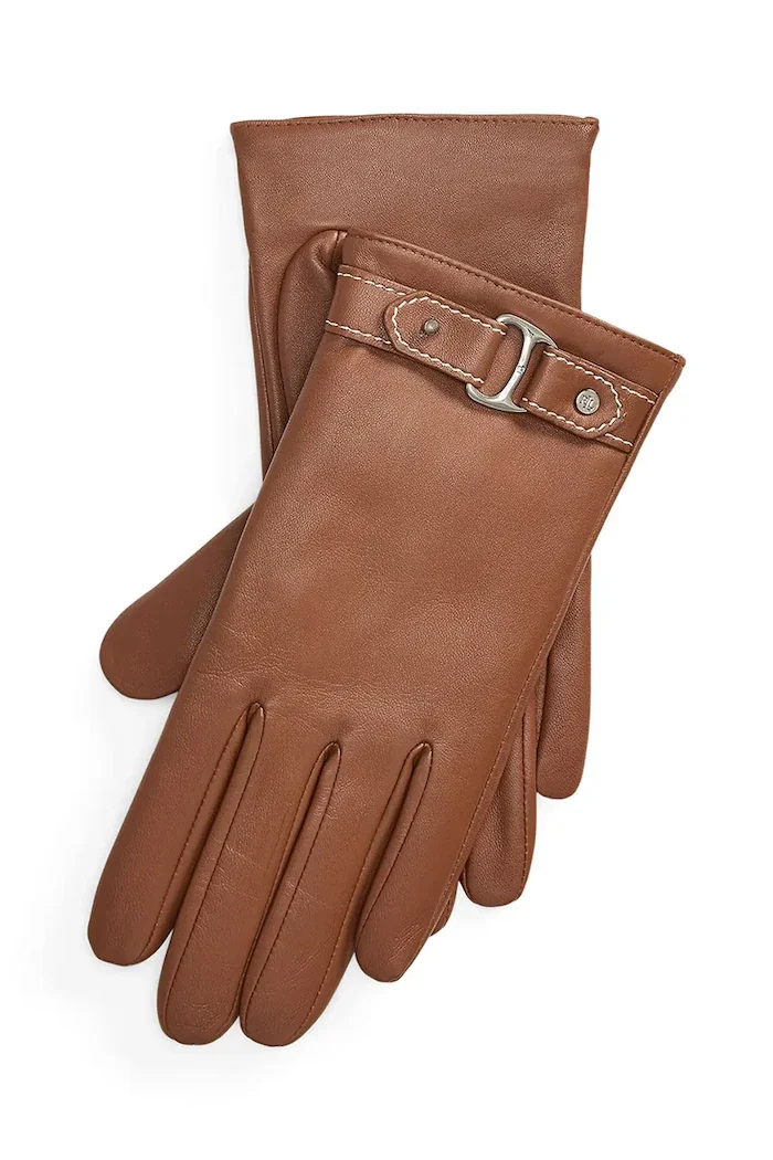 Lauren Ralph Lauren ръкавици дамски от вълнена материя оранжеви 454P23590
