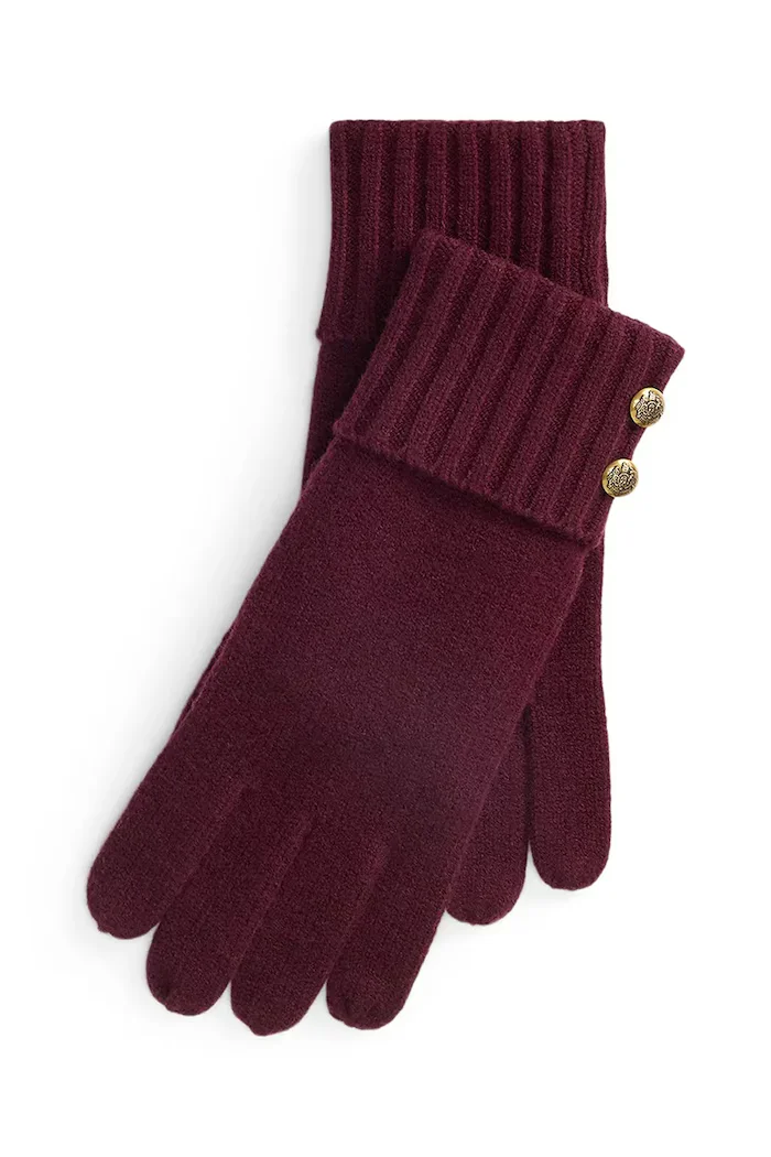 Lauren Ralph Lauren ръкавици дамски с вълна бордо 454P04468