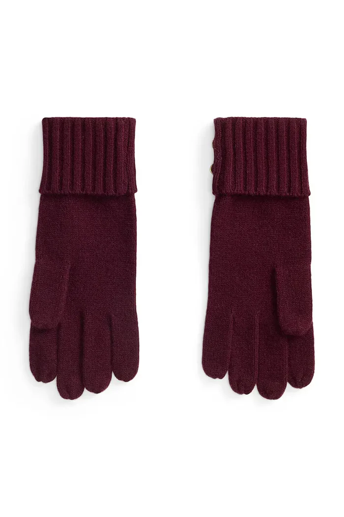 Lauren Ralph Lauren ръкавици дамски с вълна бордо 454P04468