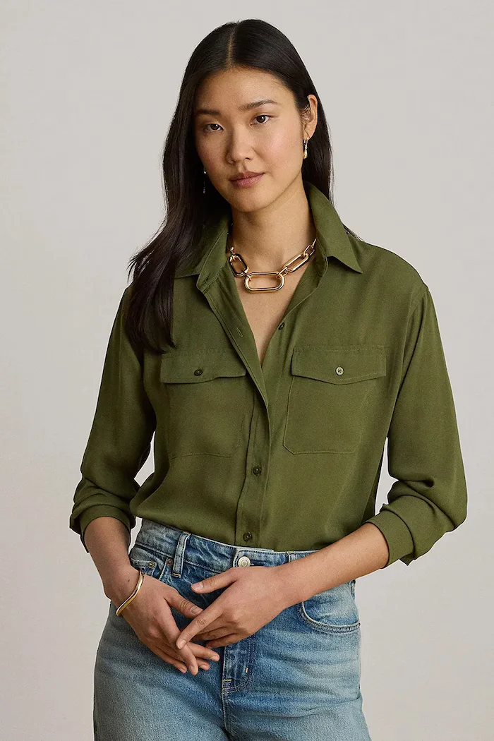 Lauren Ralph Lauren риза дамска зелена 200P10130