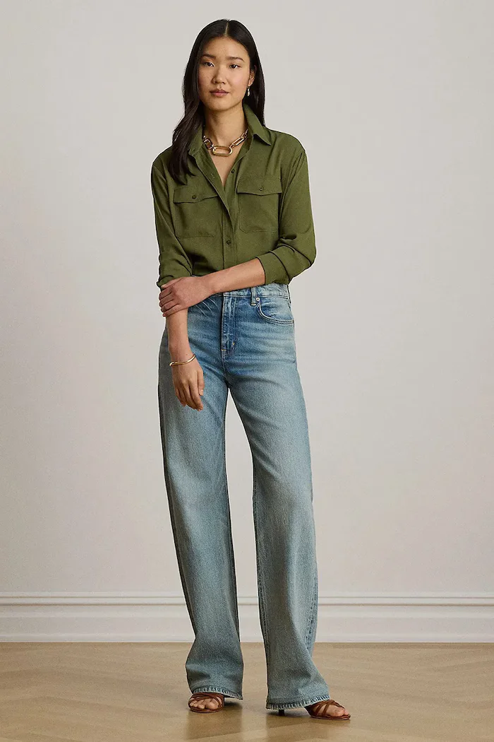 Lauren Ralph Lauren риза дамска зелена 200P10130