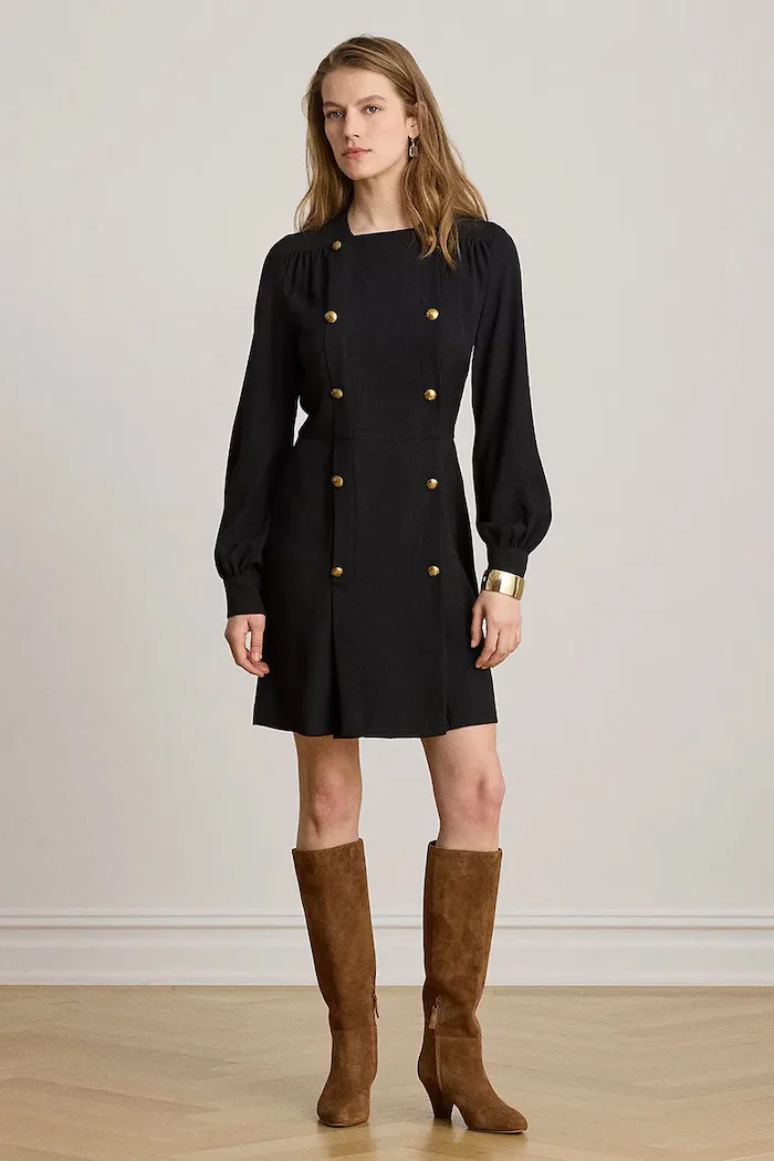Lauren Ralph Lauren рокля черна с изчистена шарка 200P13731