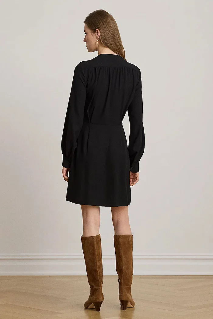 Lauren Ralph Lauren рокля черна с изчистена шарка 200P13731