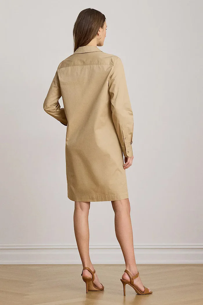 Lauren Ralph Lauren рокля от памук бежова 200P13725
