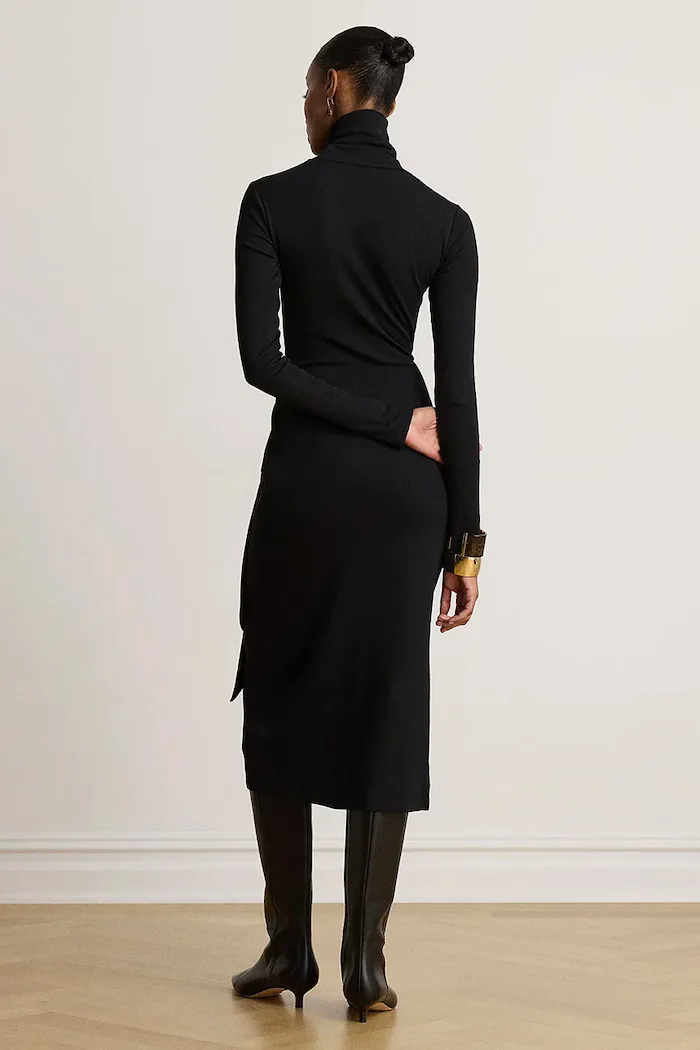Lauren Ralph Lauren рокля с памук черна 200980028