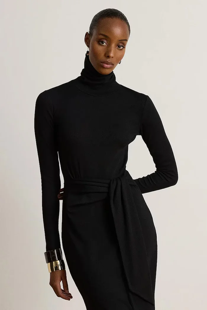 Lauren Ralph Lauren рокля с памук черна 200980028