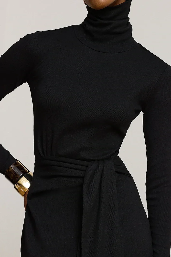 Lauren Ralph Lauren рокля с памук черна 200980028