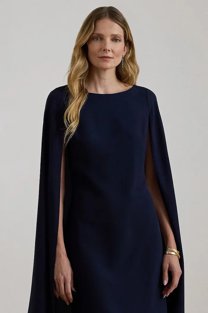 Lauren Ralph Lauren рокля тъмносиня с изчистена шарка 253980921