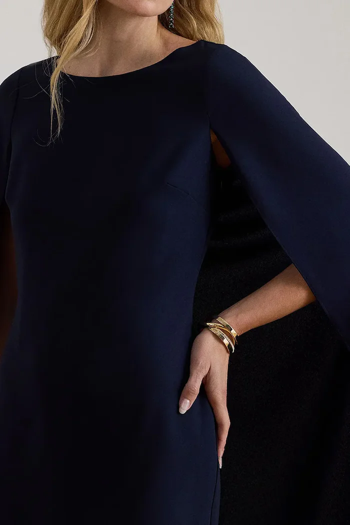 Lauren Ralph Lauren рокля тъмносиня с изчистена шарка 253980921