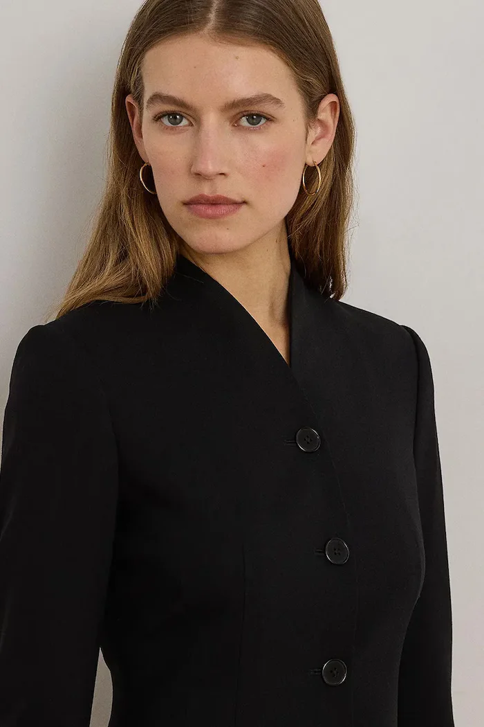 Lauren Ralph Lauren сако с едноредно закопчаване дамско с вълна черно 200B24032